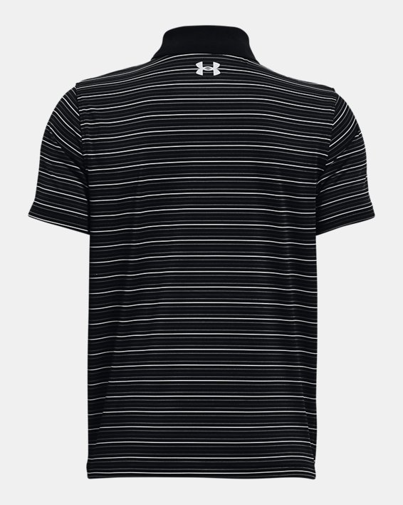 Boys' UA Performance Polo Stripe, Black, pdpMainDesktop image number 1